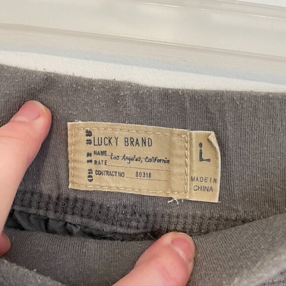 LUCKY BRAND Boys Gray Pull On Drawstring 100% Cotton 9" Inseam Cargo Shorts L - Picture 4 of 10